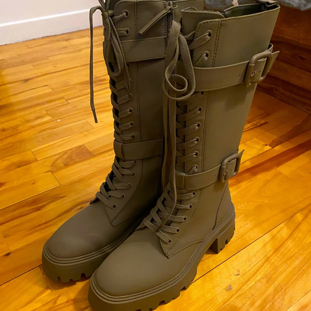 Zara army boots